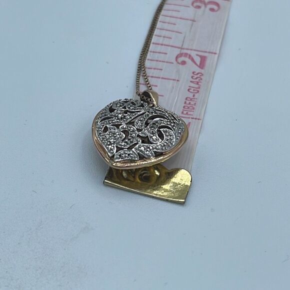 Puffy heart 2 sides cut out design sterling silver Vermeil . - Picture 5 of 9